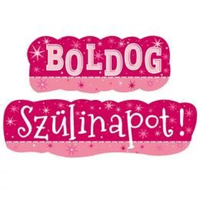 Banner - Boldog szülinapot, Rózsaszín, 148x27cm