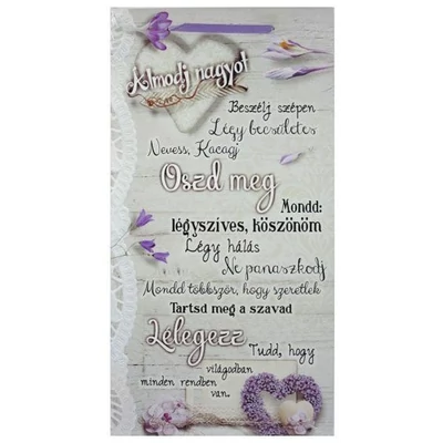 Falikép tábla Álmodj nagyot 26x50cm