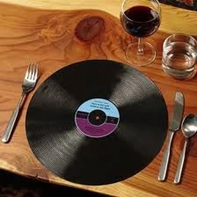 Tányér alátét - Bakelit lemez 2db-os