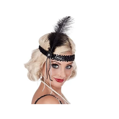 Fejpánt fekete tollal