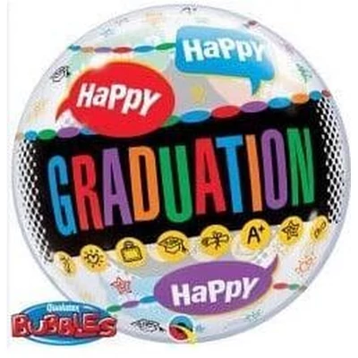 22 inch-es Happy Graduation Congrats Grad Ballagási Bubble Lufi