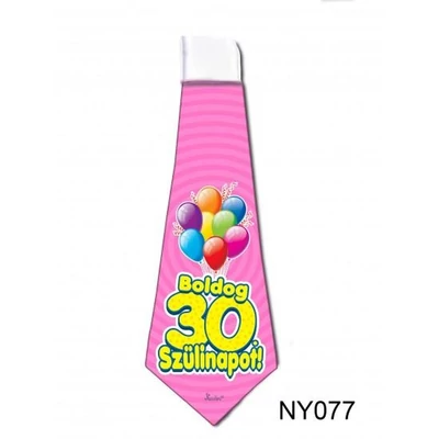 Nyakkendő - Rózsaszín lufis - Boldog 30. szülinapot