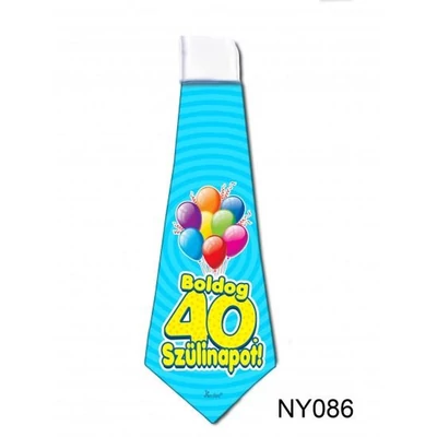 Nyakkendő - Kék lufis - Boldog 40. szülinapot