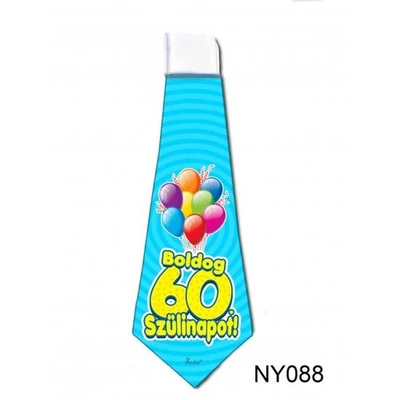 Nyakkendő - Kék lufis - Boldog 60. szülinapot