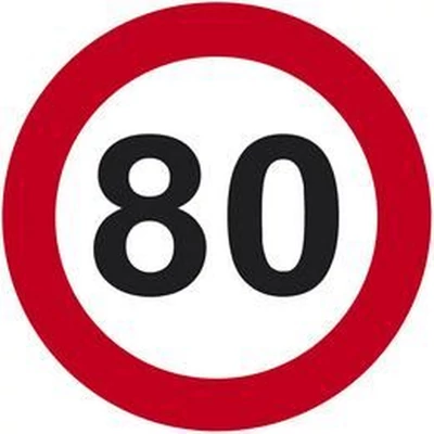 Sebességkorlátozós tábla - 80-as, 40cm