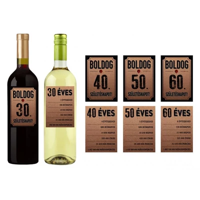 Üvegcímke - 60. Születésnapra Antikolt Pecséttel -