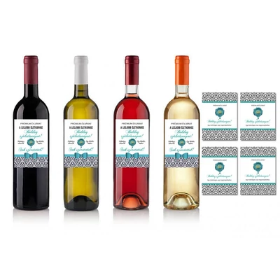 Üvegcímke - 40. Születésnapra, Prémium évjárat - türkiz -