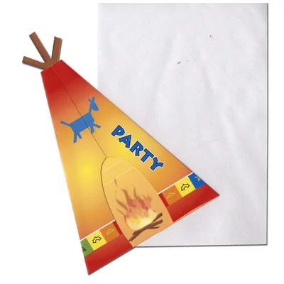 Indiános meghívó - 8db