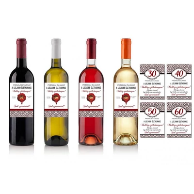 Üvegcímke - 40. Születésnapra, Prémium évjárat - Bordó -