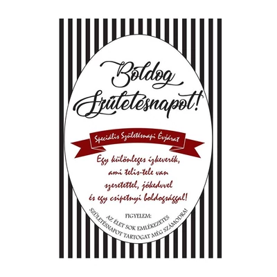 Üvegcímke - Boldog szülinapot -