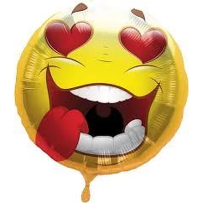 17 inch-es In Love Emoticon - Fólia lufi -