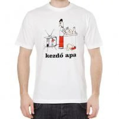 Póló - Kezdő Apa L (fehér)