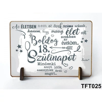 Kis fa tábla - Boldog 18. Szülinapot