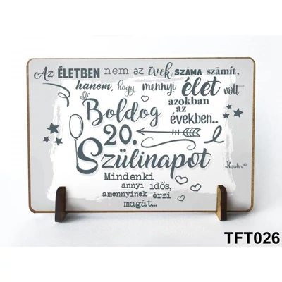 Kis fa tábla - Boldog 20. Szülinapot