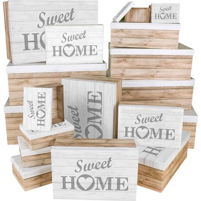 Ajándékdoboz több méretben - Fa mintás