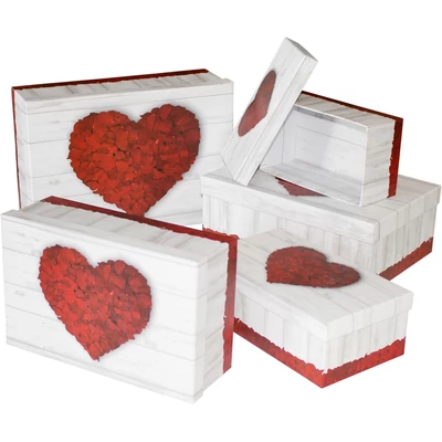Ajándékdoboz 5 választható méretben - Szív mintával