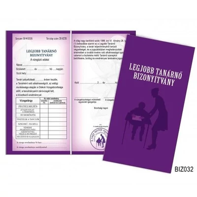 Bizonyítvány - Legjobb Tanárnő