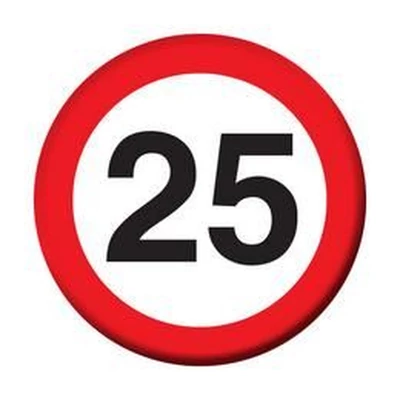 Kitűző - Sebességkorlátozós, 25-ös