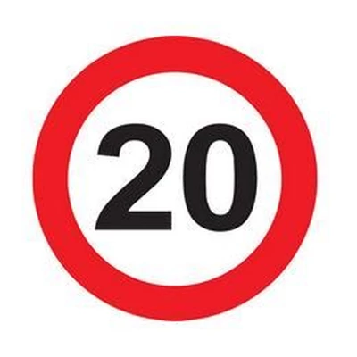 Sebességkorlátozó Tábla - 20-as, 40cm