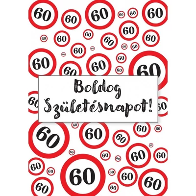 Üvegcímke - 60. Születésnapi Üvegcímke Sebességkorlátozós 2 Db-Os