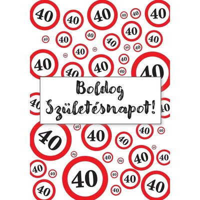 Üvegcímke - 40. Születésnapi Üvegcímke Sebességkorlátozós 2 Db-Os