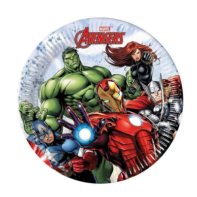 Bosszúállók - Mighty Avengers Parti Tányér - 23 cm, 8 db-os