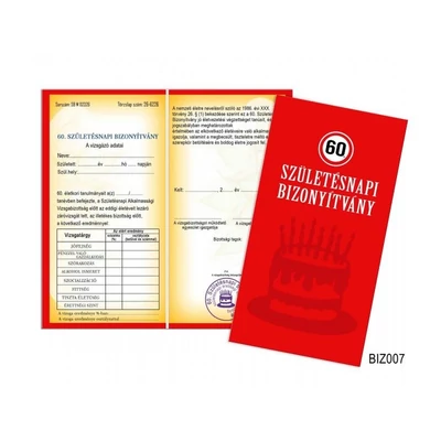Bizonyítvány - 60. születésnap