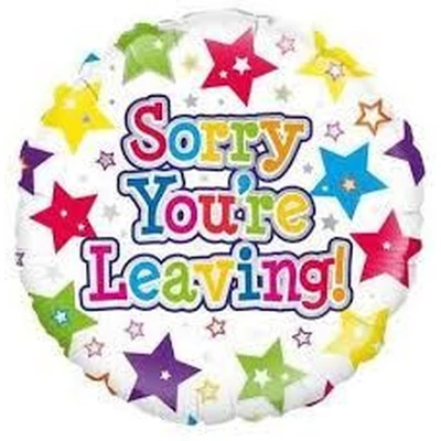 Fólia lufi -" Sorry you're leaving " csillag alakú