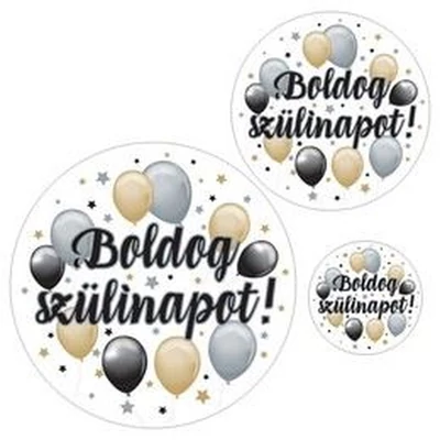 Elegáns Matrica Csomag - Boldog Szülinapot - 8 db-os