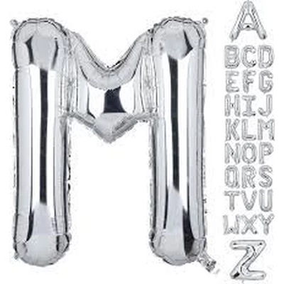Fólia lufi - Nagy Ezüst "M" Betű 40"-es