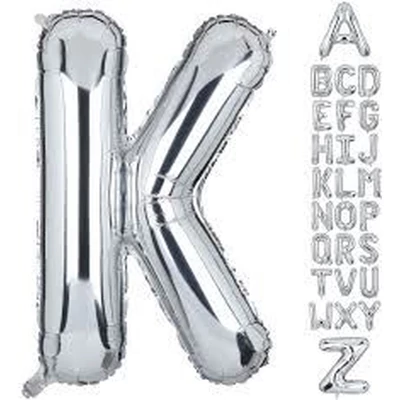 Fólia lufi - Nagy Ezüst "K" Betű 40"-es
