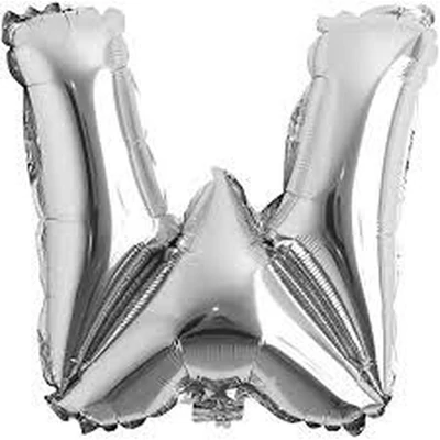 Fólia lufi - Nagy Ezüst "W" Betű 40"-es