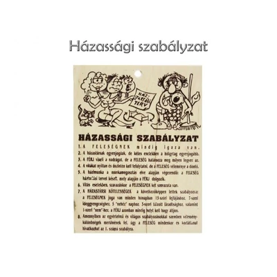 Fa tábla - Házassági szabályzat