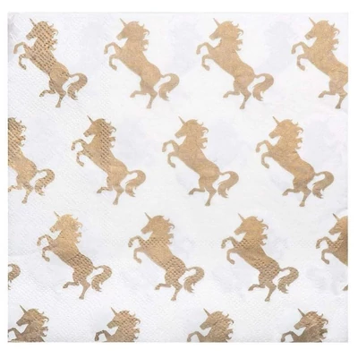 Unikornis - Arany mintás Szalvéta