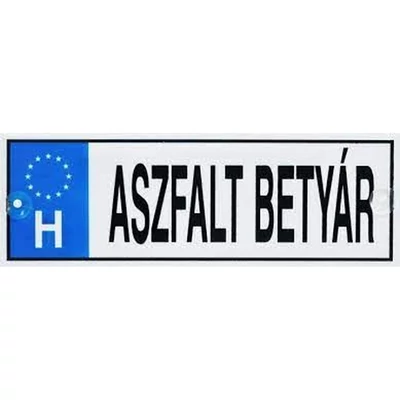 Rendszámtábla - Aszfaltbetyár