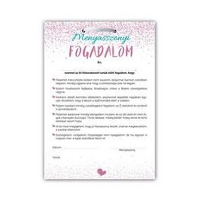 Ajándék Tábla - Menyasszonyi Fogadalom