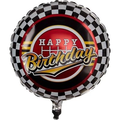 18 inch-es Birthday Checkered Pattern Szülinapi Fólia Lufi
