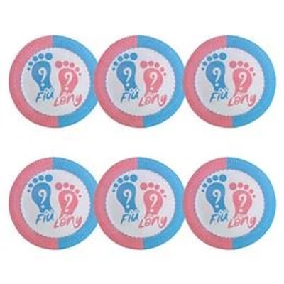 Tányér - Fiú vagy Lány Babaváró Parti Tányér, 23 cm, 6 db-os