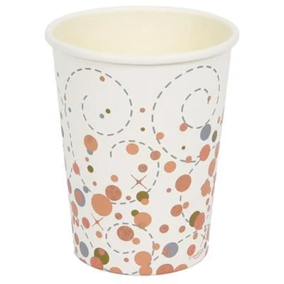 Papírpohár - Rosegold/Fehér 8db