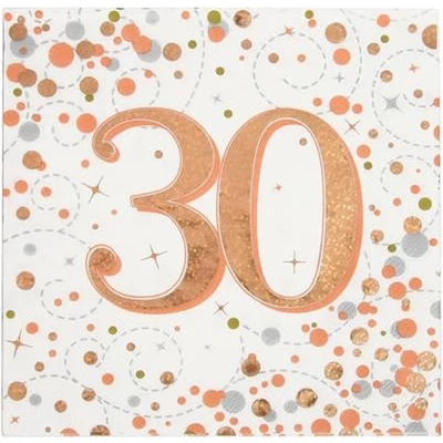 Szalvéta - Rosegold/Fehér , 30-as