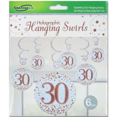 Lógó dekoráció - Rosegold/fehér , 30-as