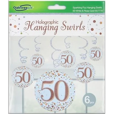 Lógó dekoráció - Rosegold/fehér , 50-es