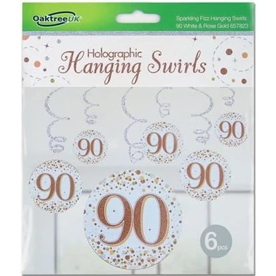 Lógó dekoráció - Rosegold/fehér , 90-es