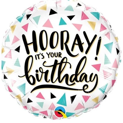 18 inch-es Hurrá! Ma van a Szülinapod Fólia Lufi