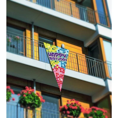 Zászló - Happy Birthday feliratos, 90x150cm