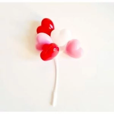 Tortadekoráció - Műanyag luficsokor - Szív alakú 1 db