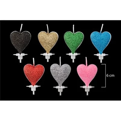 Gyertya - Szív alakú csillámos gyertya