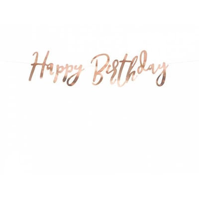 Születésnapi banner, rozé arany, 16,5x62cm