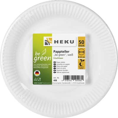 Tányér - Papír Lapos , 50 db/cs 23 cm komposztálható