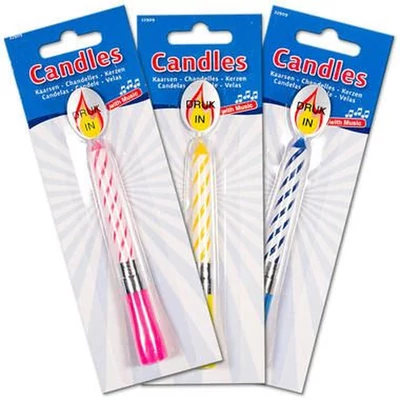 Zenélő gyertya - többféle színben